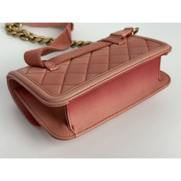 Chanel Caviar Quilted Sunset On The Sea Waist Bag – Coral with Gold Hardware C-1 - Picture 9 of 16